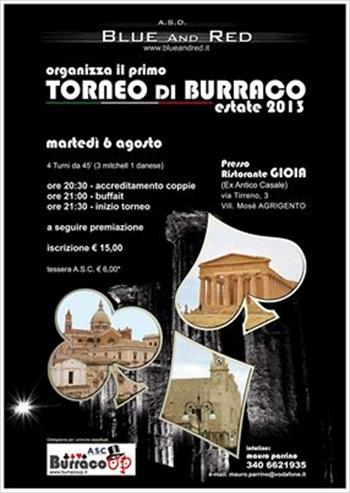 Primo Torneo Di Burraco asd Blu And Red burraco Estate 2013 - 6 Agosto 2013 